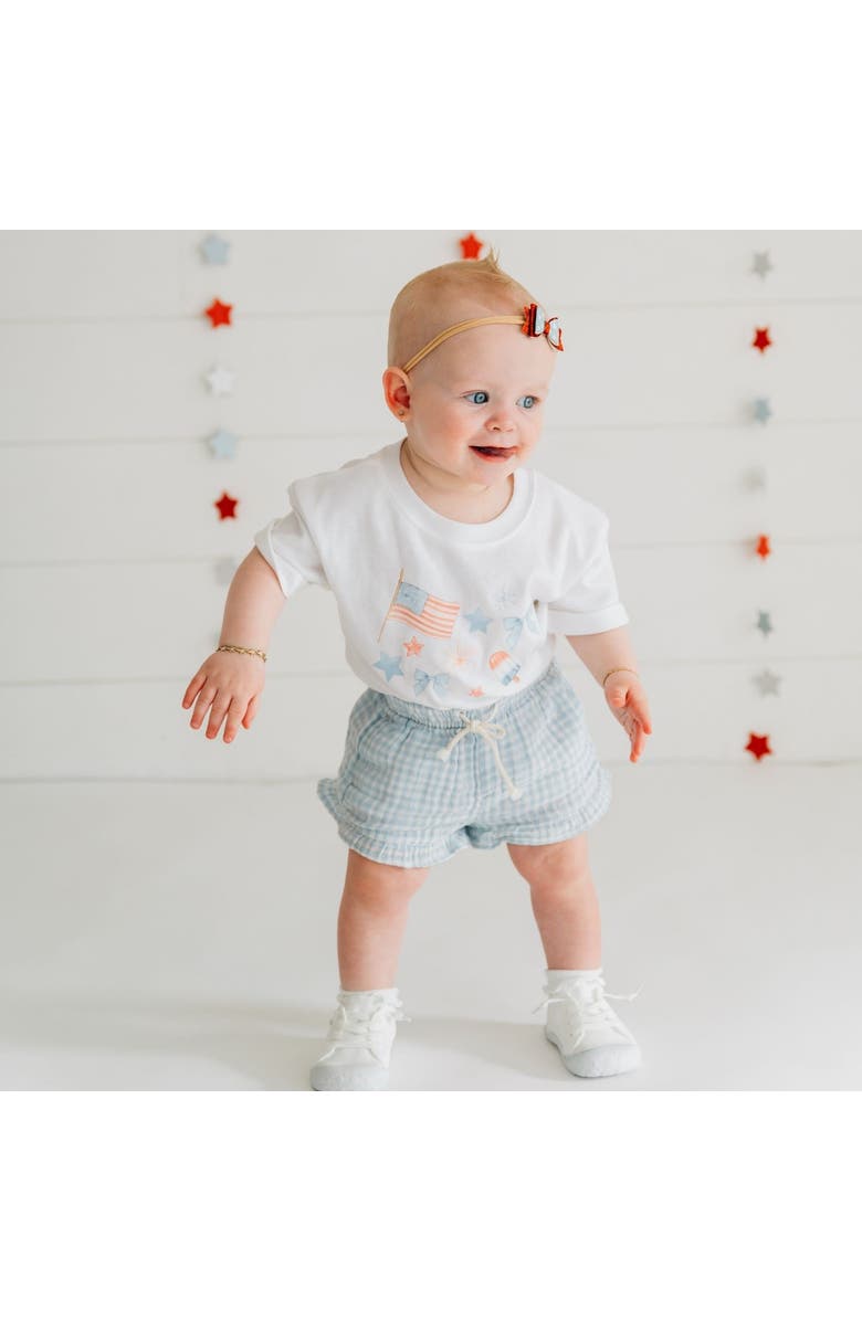 Sweet Wink Glitter Flag Bow Baby Headband, Alternate, color, Red