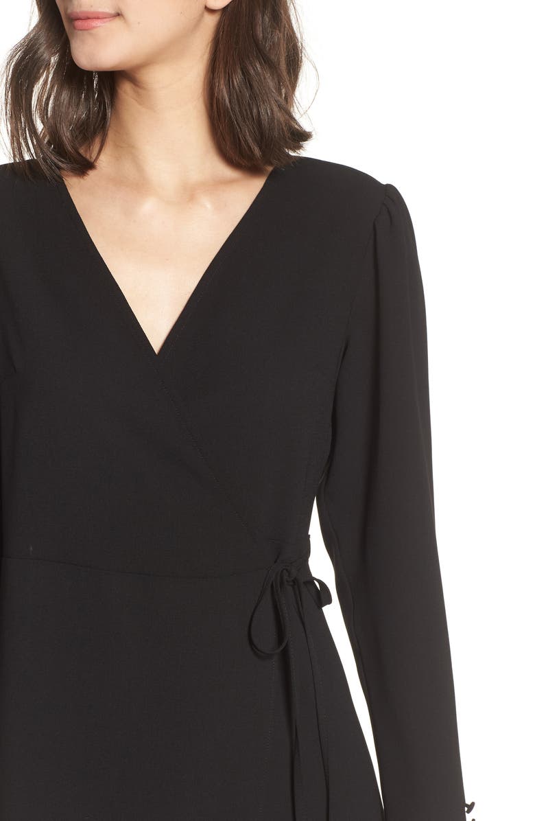 Topshop Crepe Wrap Minidress, Alternate, color,