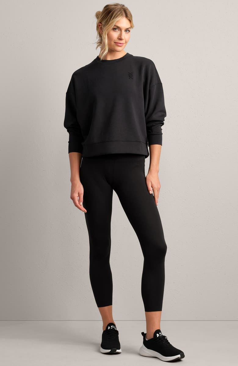 Rhone DreamGlow Crewneck Sweatshirt, Alternate, color, Pure Black Heather