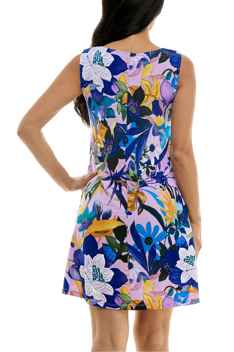 Sleeveless Trapeze Dress, Alternate, color, PURPLE MULTI