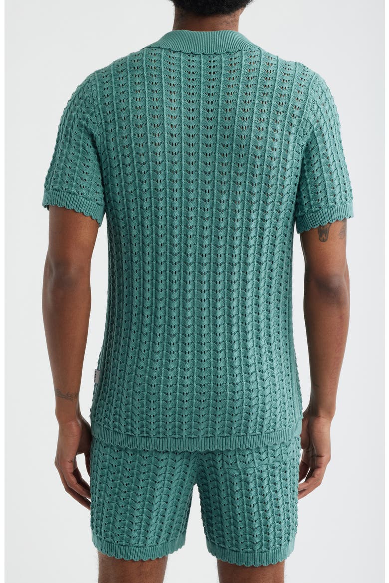 Salt Water Knit Button-Up Shirt, Alternate, color, TEAL