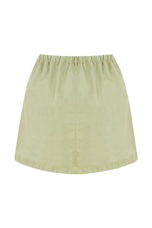 Nocturne Mini Skirt With Cargo Pocket In Olive Green