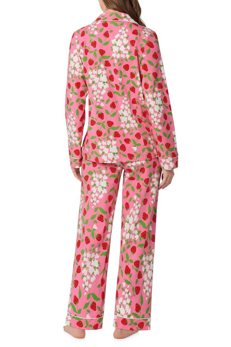 Print Stretch Organic Cotton Pajamas, Alternate, color, SPRING BERRY