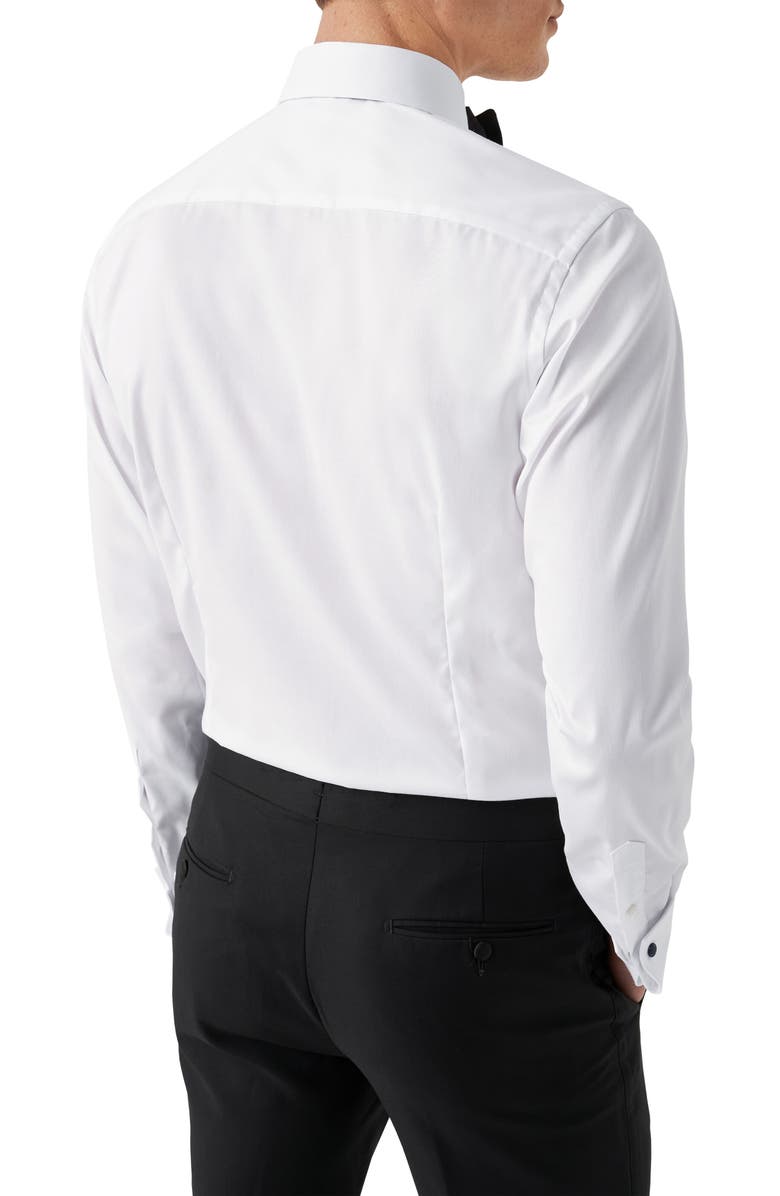 Eton White Cotton Twill Tuxedo Shirt, Alternate, color, White