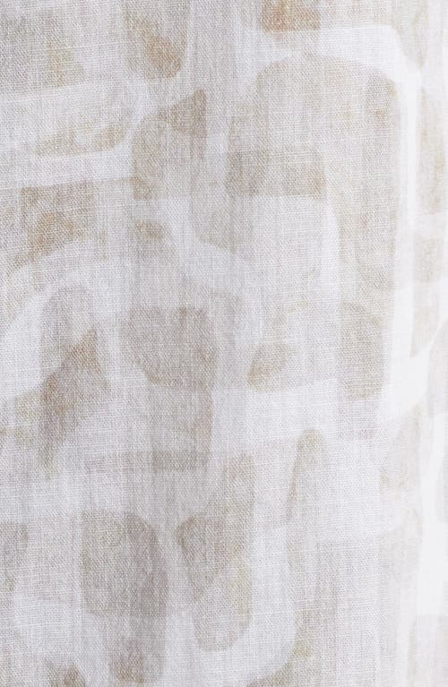 Robert Barakett Steinway Short Sleeve Cotton & Linen Button-up Shirt In Brown