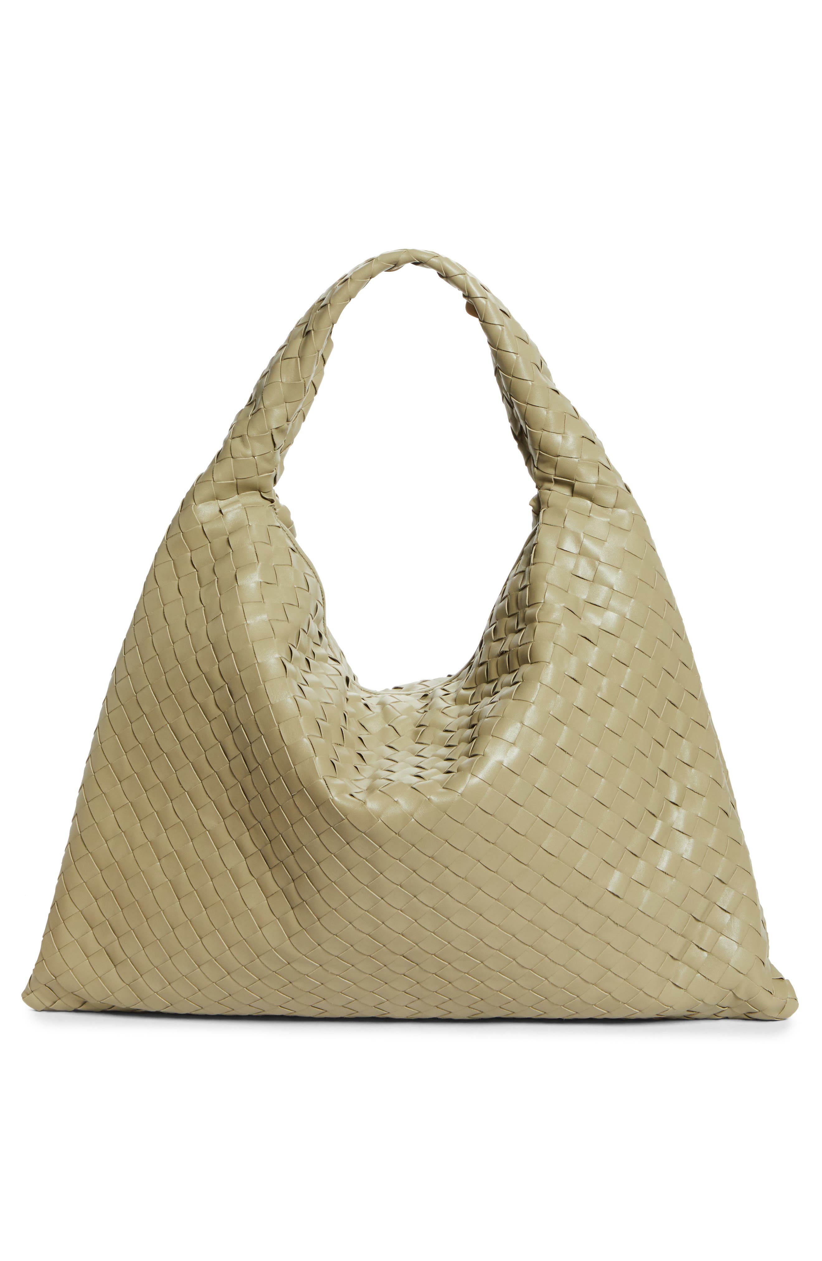 Bottega Veneta Large Hop Intrecciato Leather Hobo Bag, Alternate, color, 2929 Travertine-Muse Bra