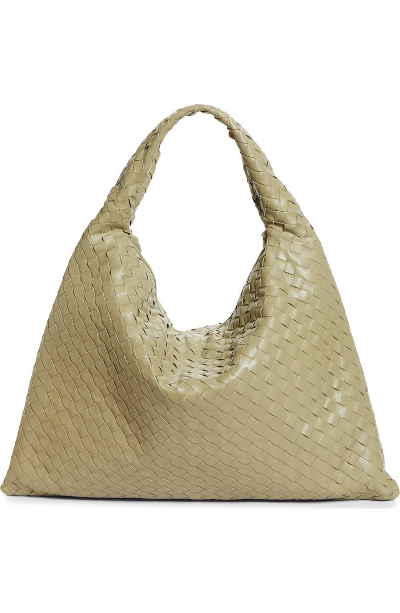 Bottega Veneta Large Hop Intrecciato Leather Hobo Bag, Alternate, color, 2929 Travertine-Muse Bra