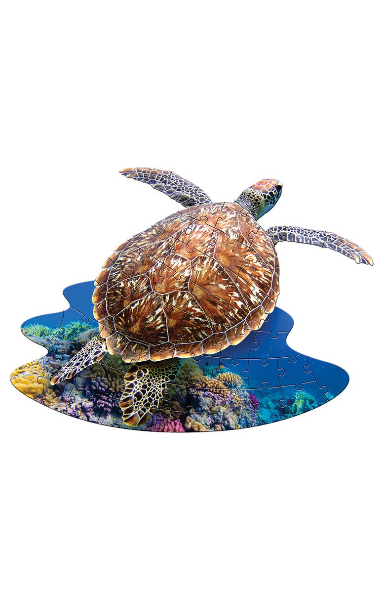 Madd Capp I Am Lil Sea Turtle 48 piece Animal Shaped Puzzle, Alternate, color, Multicolored