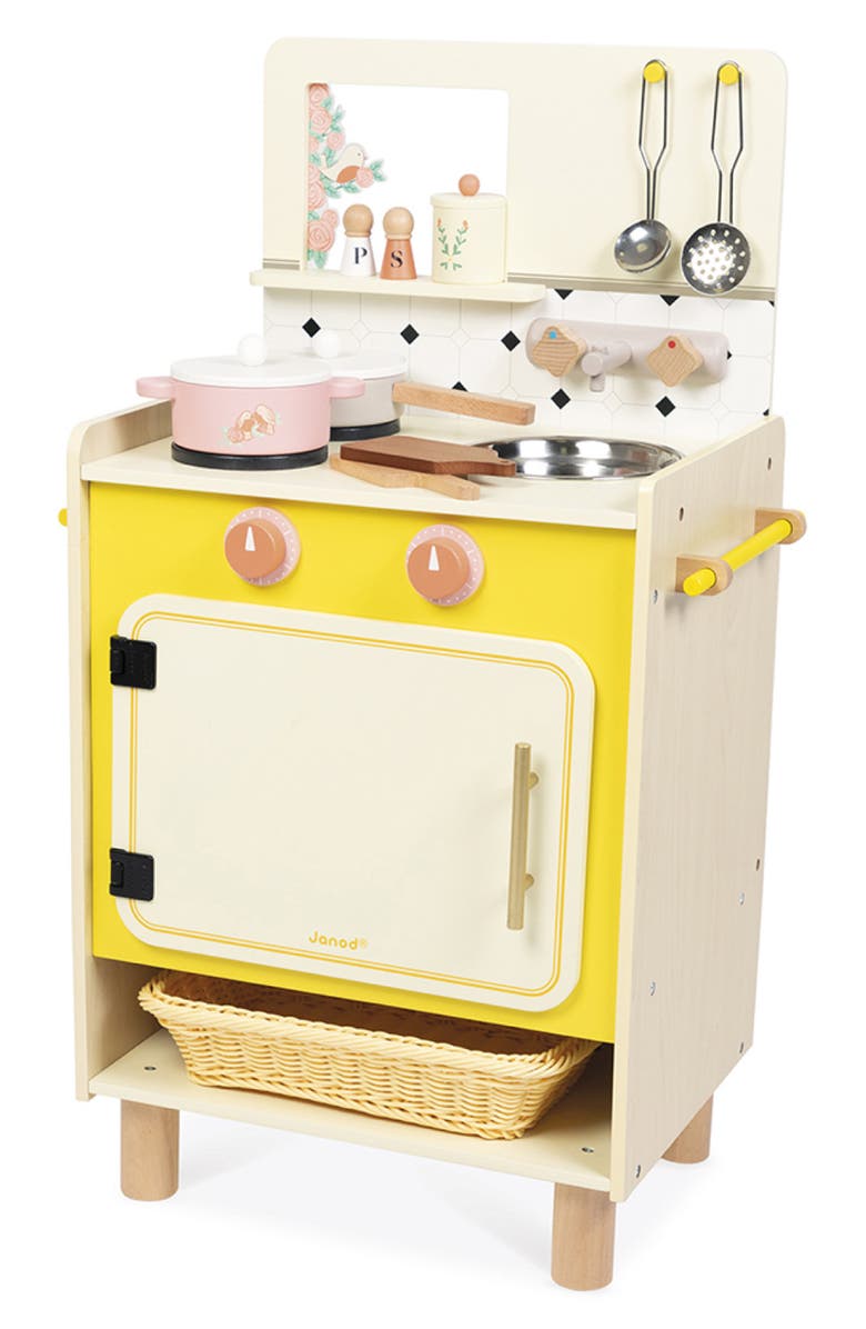 Janod Cottage Chic Compact Cooker Play Kitchen Set, Alternate, color, Yellow