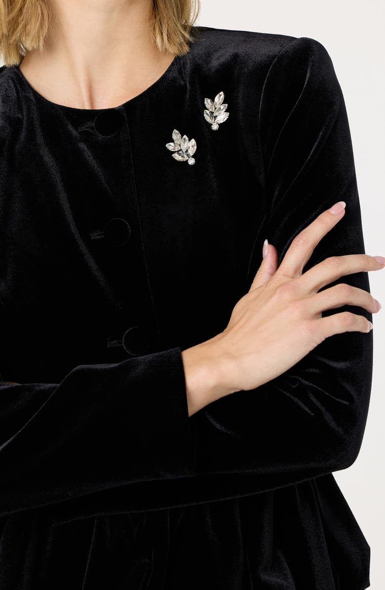 ASTR the Label Nicolle Velvet Peplum Jacket, Alternate, color, Black