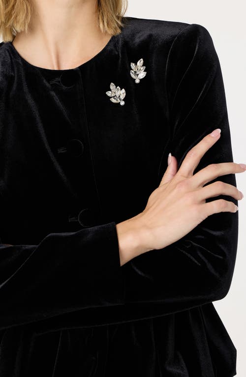 Astr The Label Nicolle Velvet Peplum Jacket In Black