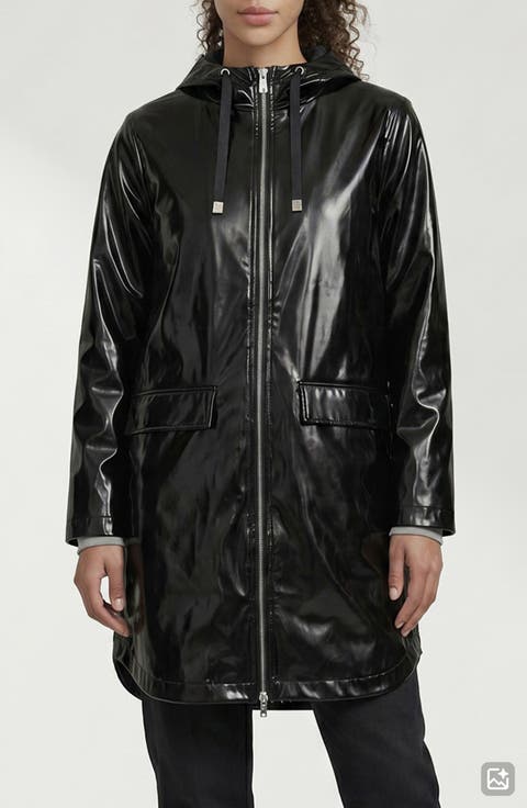 Janae Coated Vinyl Hooded Raincoat