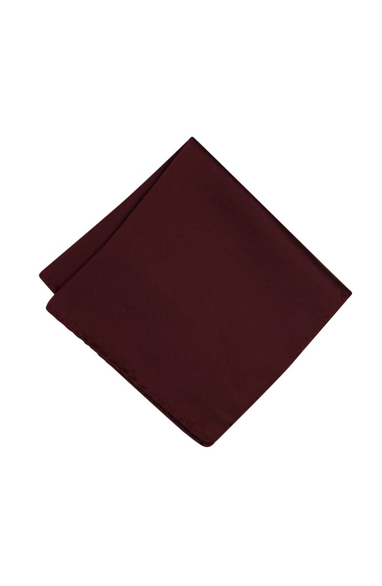 Brooklyn Brigade Men's Solid Satin Pocket Square, Main, color, Cabernet