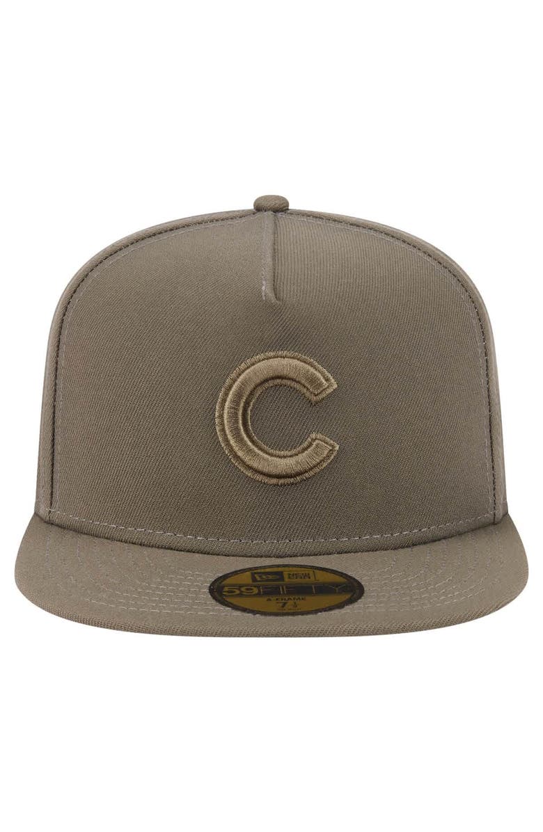 New Era Men's New Era Olive Chicago Cubs Color Pack A-Frame 59FIFTY Fitted Hat, Alternate, color, 