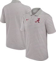 Nike Men's Nike Pewter/White Alabama Crimson Tide Primetime Victory Striped Performance Polo