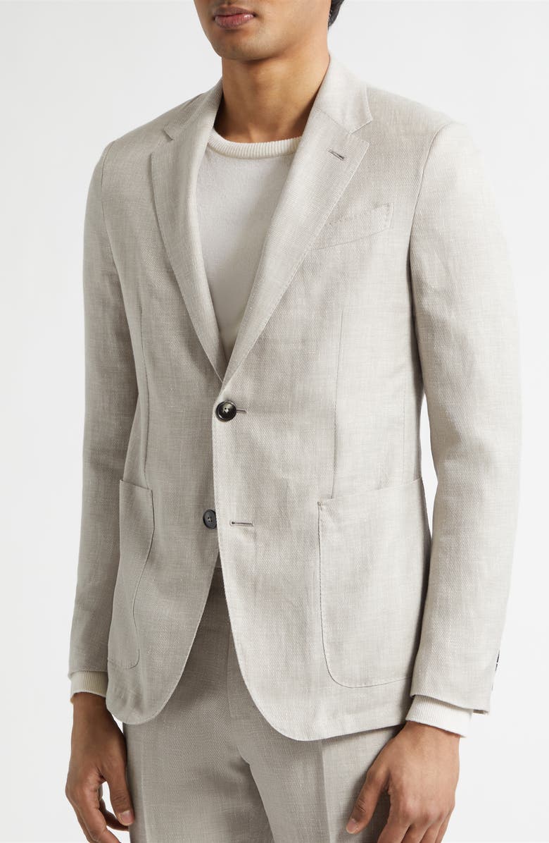 ZEGNA Natural Wool, Linen & Silk Sport Coat, Alternate, color, Light Beige
