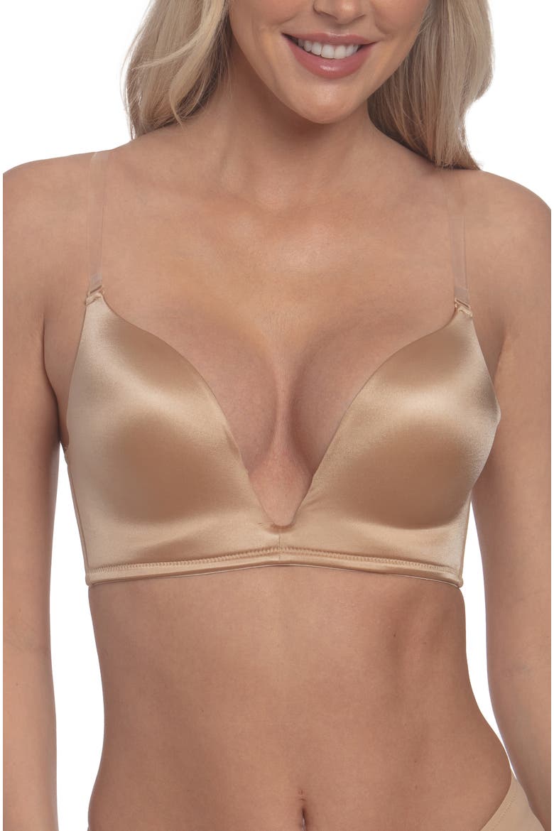 Uma U Plunge Convertible Bra with Multiple Strap Options, Main, color, Mocha