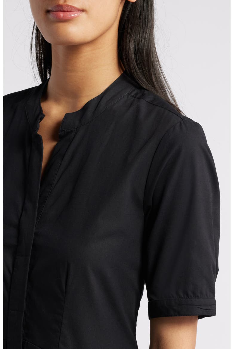 Front Seam A-Line Midi Dress, Alternate, color, RICH BLACK