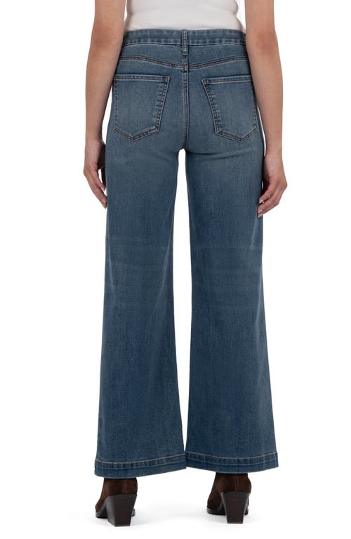 Kut From The Kloth Meg Patch Pocket Mid Rise Wide Leg Jeans In Blue