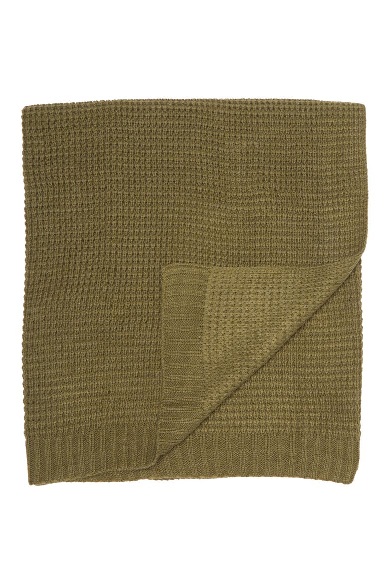 Heather Knit Throw Blanket, Main, color, OLIVE EXTRACT HEATHER