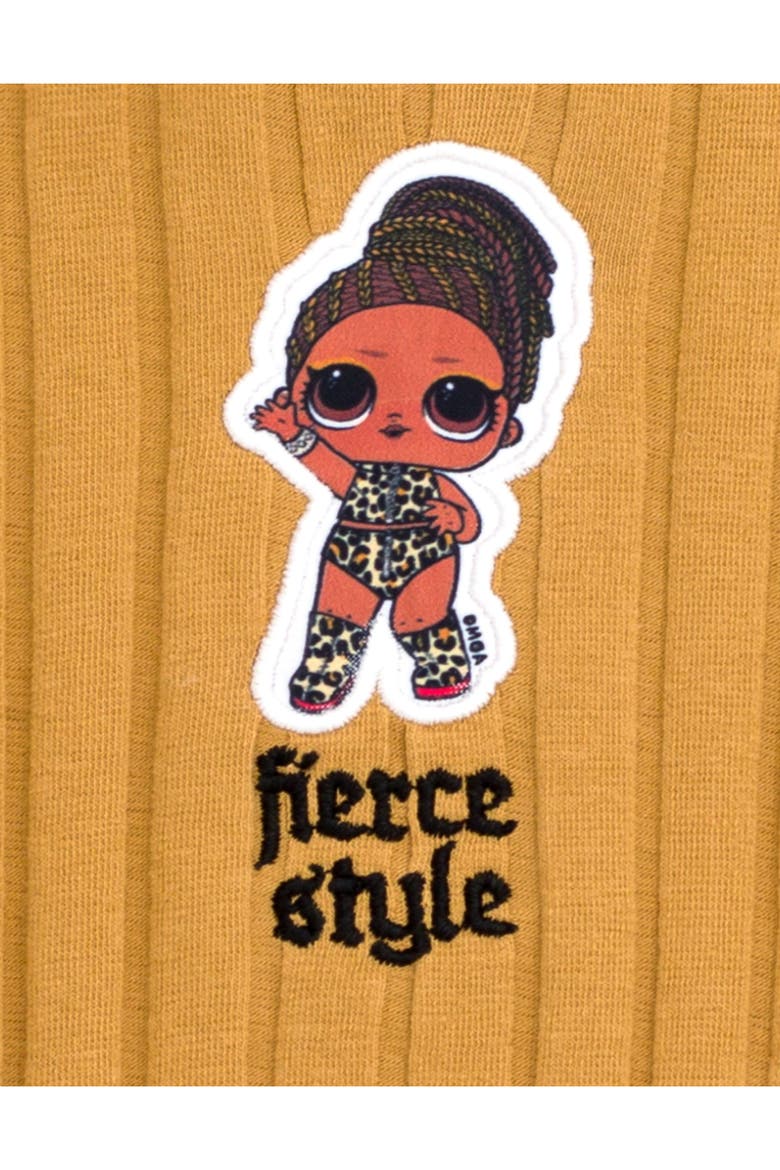 Fierce Ribbed T-Shirt and Flare Pants Set, Alternate, color, Iced Coffee Brown