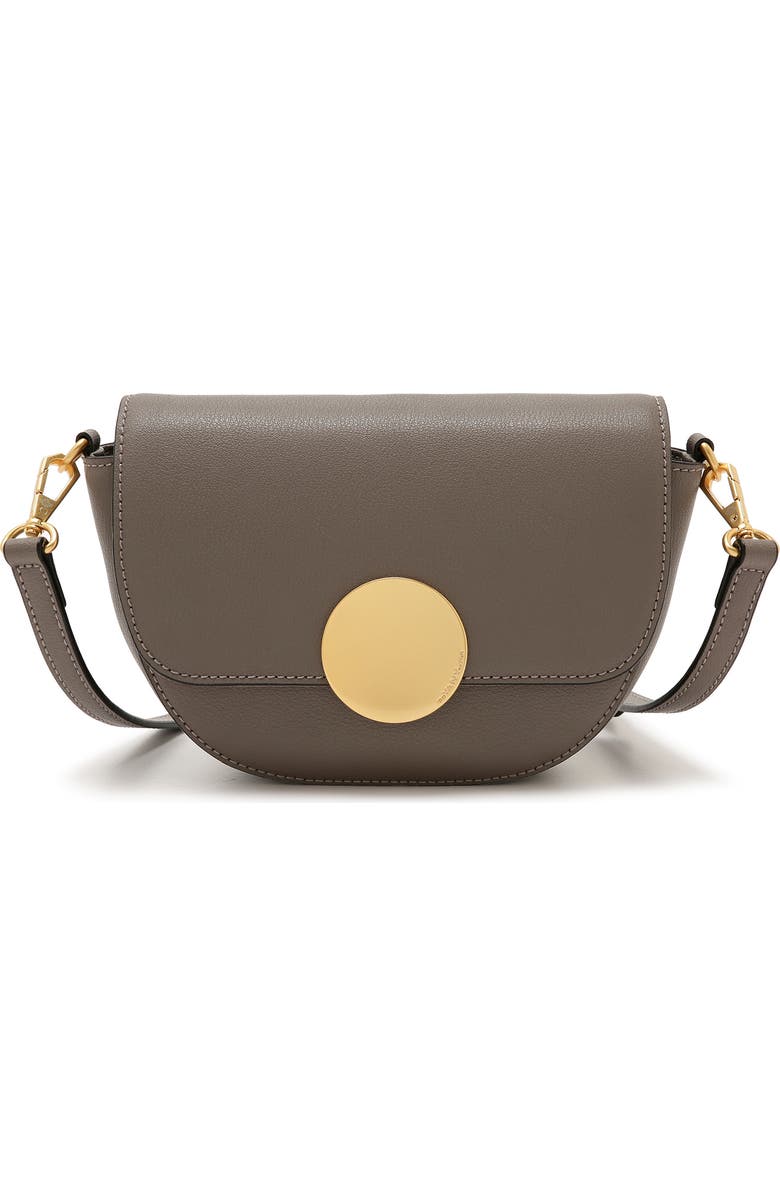 Oryany Lottie Leather Saddle Crossbody Bag, Main, color, Grey