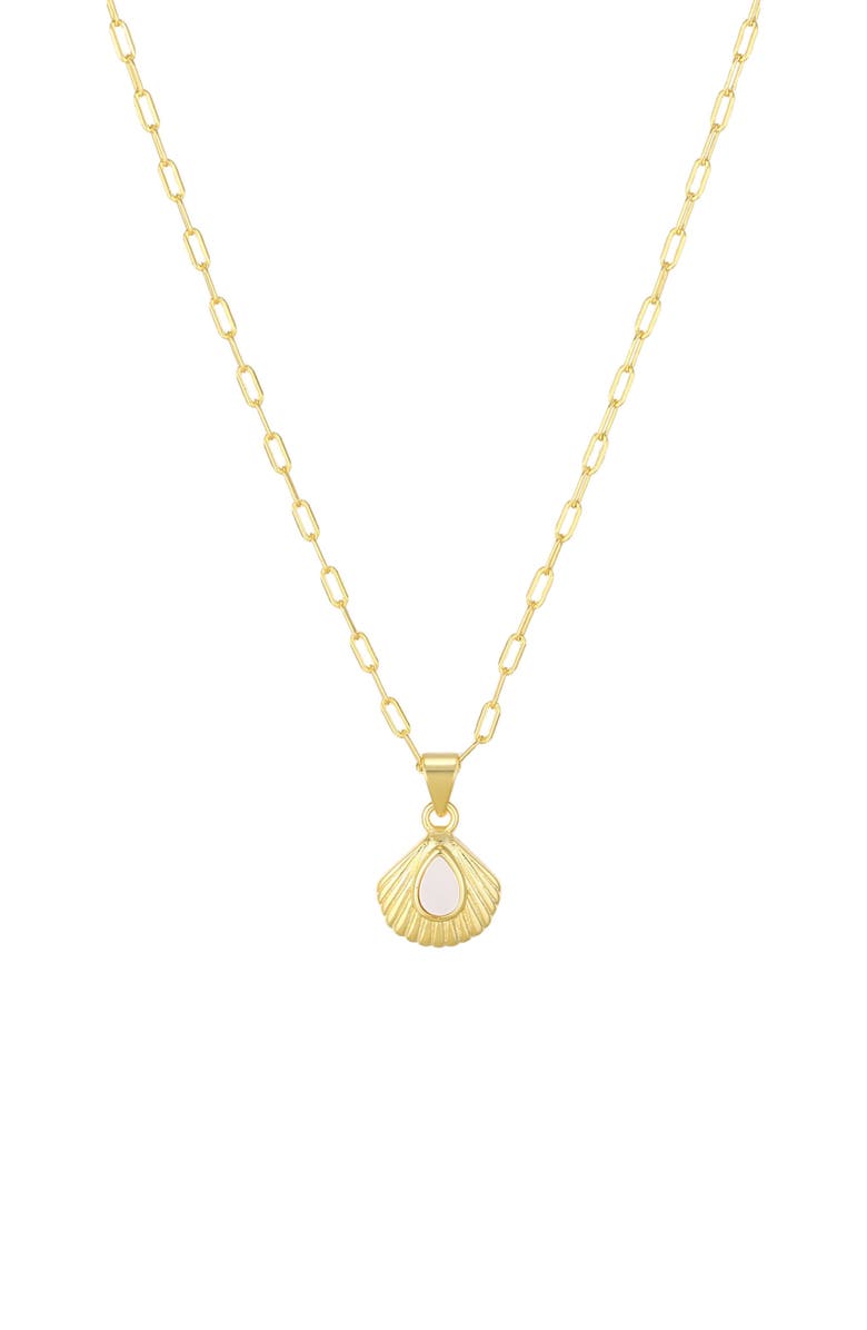 st. Moran Mother-of-Pearl Shell Pendant Necklace, Main, color, Gold/ White