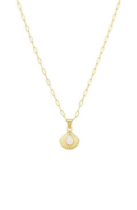 Mother-of-Pearl Shell Pendant Necklace