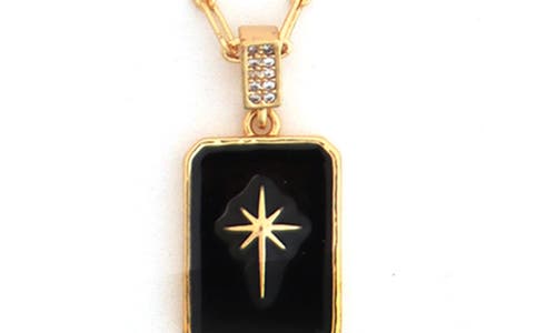 Panacea Rectangular Pendant Necklace In Black