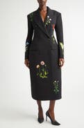 Stella McCartney Flower Embroidered Wool Coat