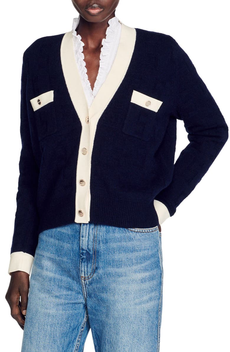 SANDRO Prairie Cardigan, Alternate, color,