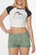 Roxy Sunset Dreams Crop Stretch Cotton Blend Graphic T-Shirt