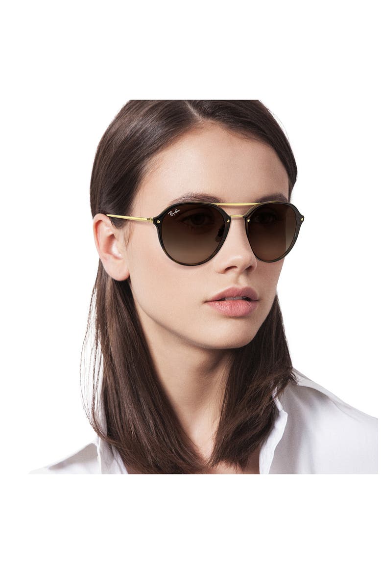62mm Gradient Lens Aviator Sunglasses, Alternate, color, HAVANA