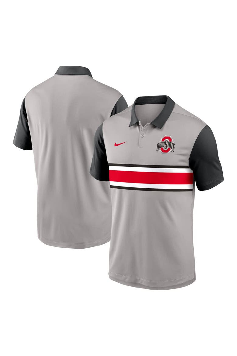 Men's Nike Gray/Black Ohio State Buckeyes Vapor Performance Polo, Alternate, color, Gray