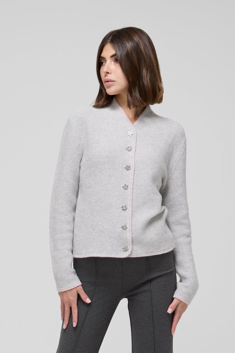 Loria Cashmere Cardigan Sweater, Alternate, color, Gray