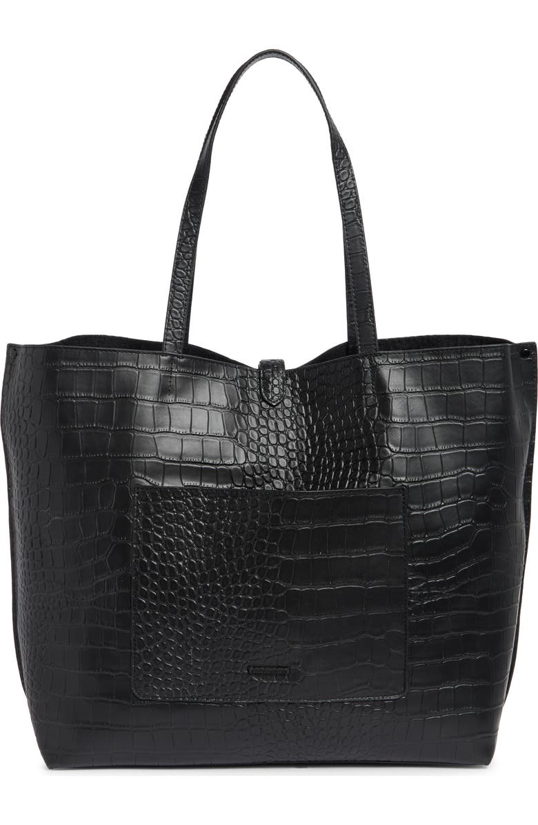 Rebecca Minkoff Megan Soft Croc Embossed Leather Tote Bag, Alternate, color,