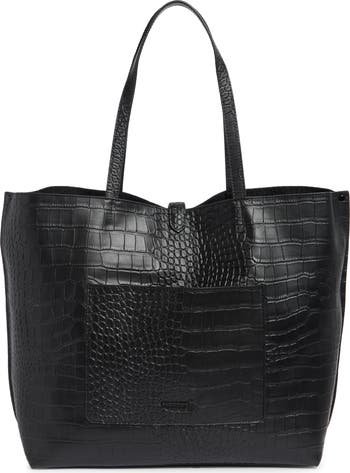 Megan Soft Croc Embossed Leather Tote Bag