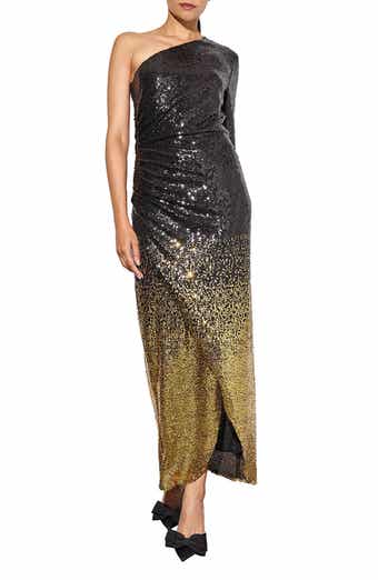 Ombré Sequin One-Shoulder Gown