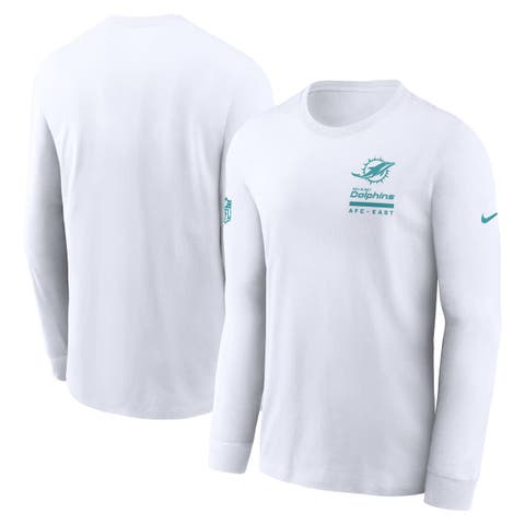 Men's Nike White Miami Dolphins Sideline Performance Long Sleeve T-Shirt