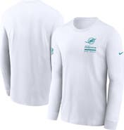 Nike Men's Nike White Miami Dolphins Sideline Performance Long Sleeve T-Shirt