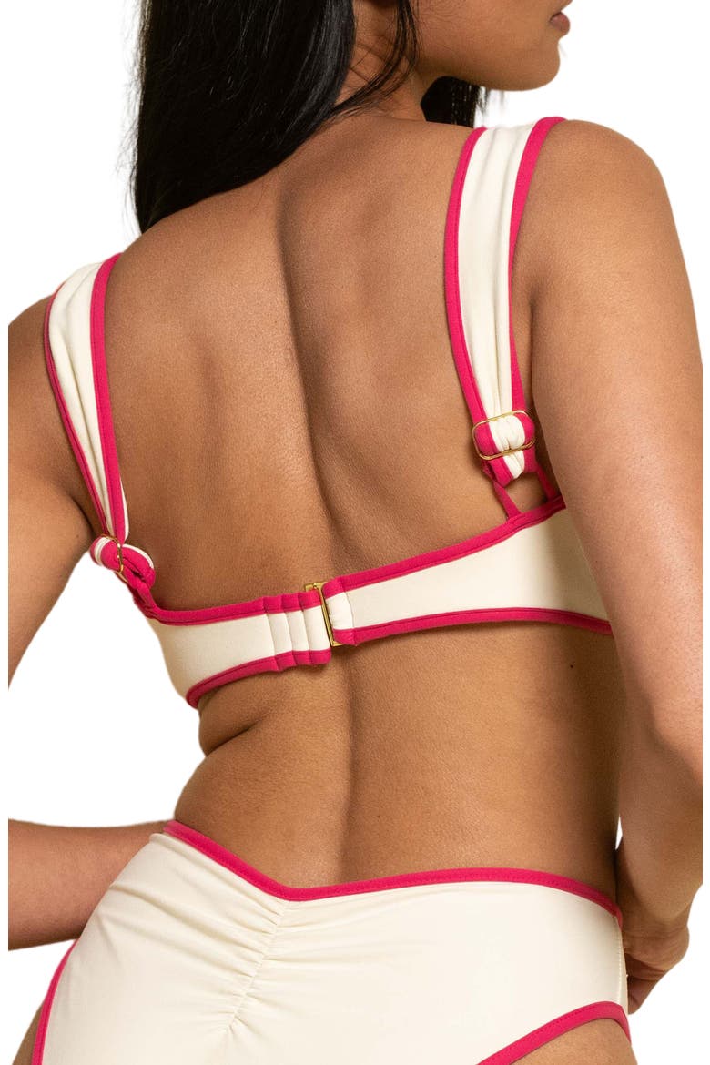 Victoria Bikini Top, Alternate, color, CREAM RASPBERRY BINDED