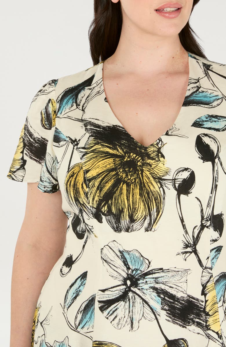 Estelle Vanessa Floral Empire Waist Dress, Alternate, color,