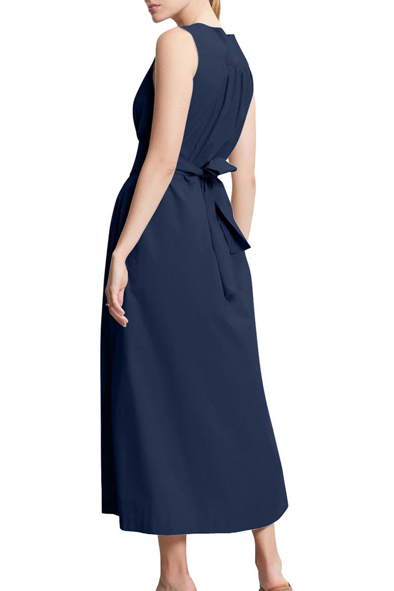 Poplin Long Dress, Alternate, color, Blue