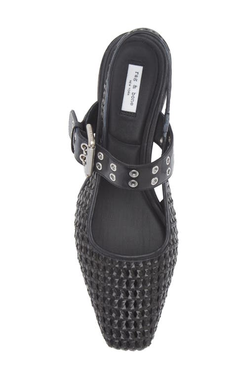 Rag & Bone Astra Woven Buckle Slingback Ballerina Flats In Black