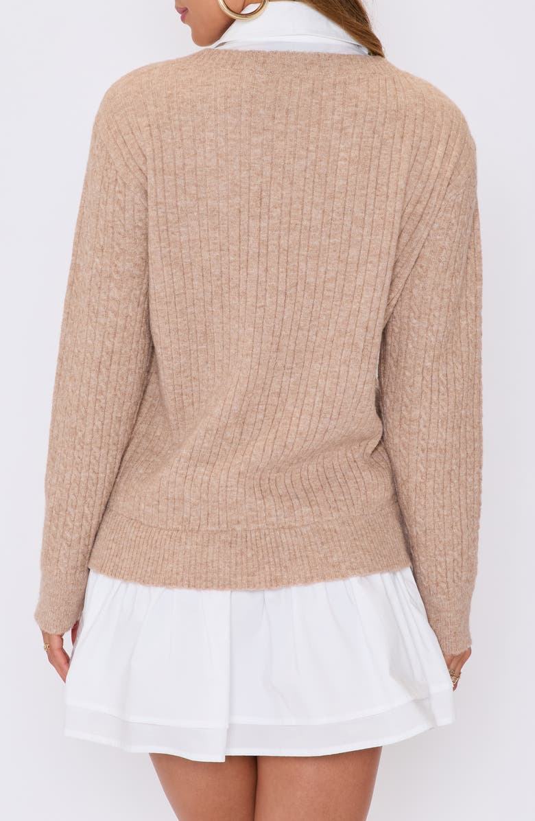 VICI Collection Modern Prep Layered Mixed Media Long Sleeve Minidress, Alternate, color,