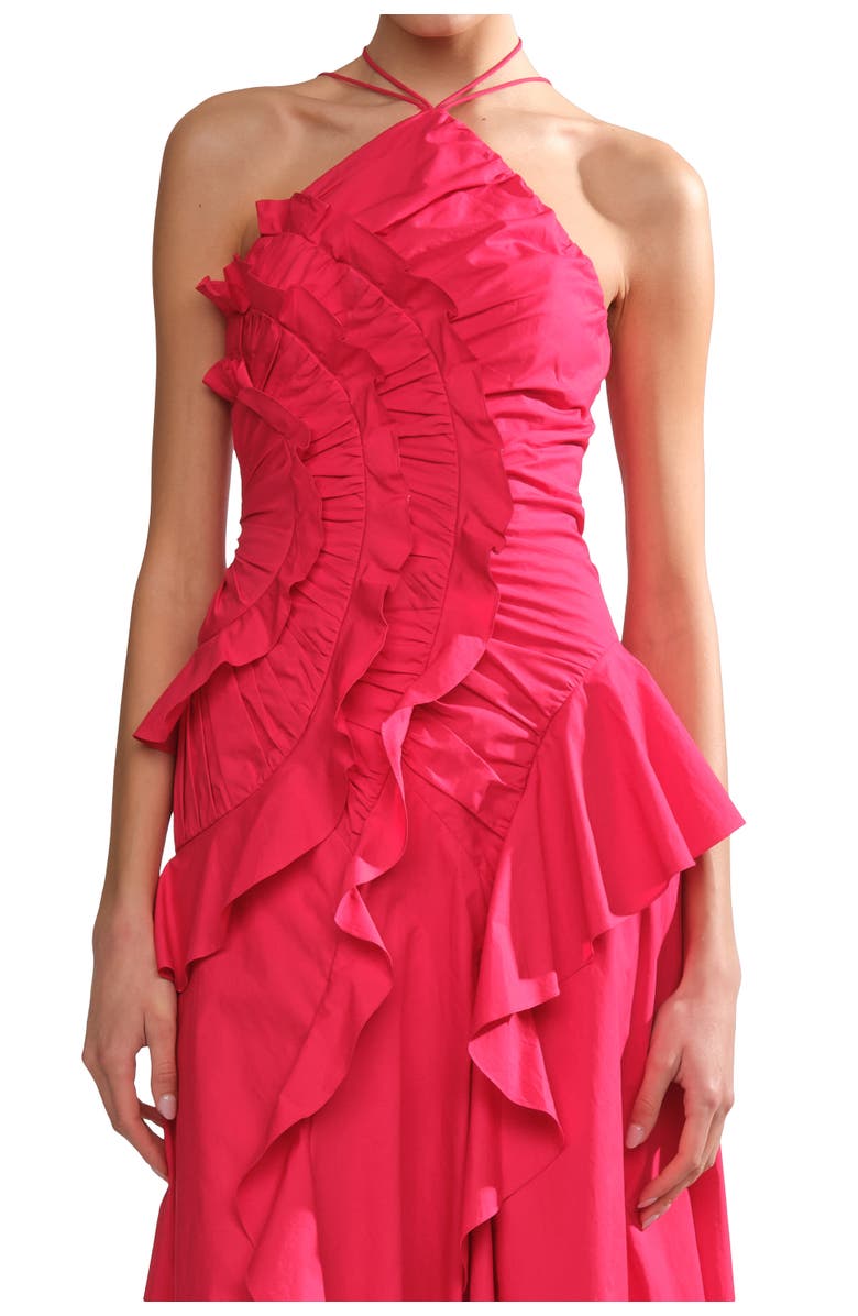 AMUR Ottavia ruffle dress, Alternate, color, Solstice Red