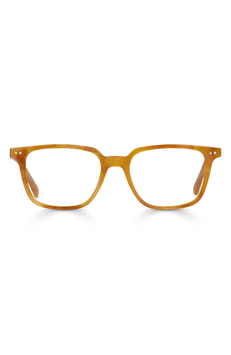 eyebobs C Suite 50mm Blue Light Blocking Square Reading Glasses, Main, color, Caramel Swirl