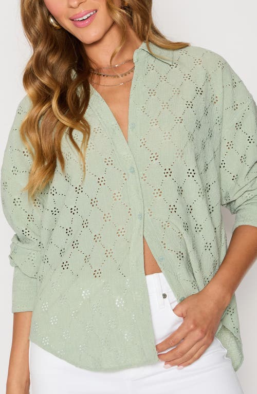 Vici Collection Amber Eyelet Crepe Button-up Shirt