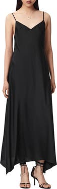 AllSaints Leona Handkerchief Hem Maxi Slipdress