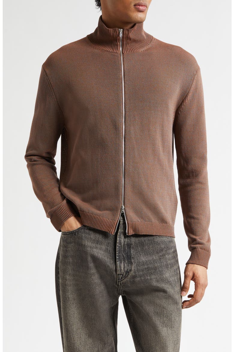 Float Funnel Cotton Blend Cardigan, Main, color, CANGIANTE COPPER TECH COTTON